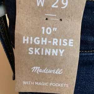 Madewell high rise skinny jeans - dark wash